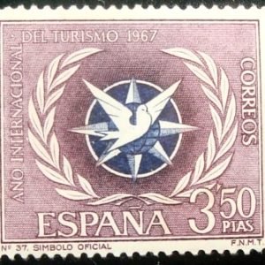 Selo postal da Espanha de 1967 Año Internacional de Turismo