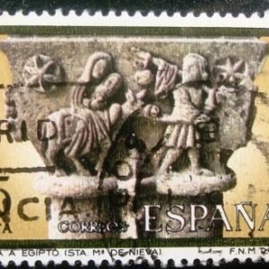 Selo postal da Espanha de 1978 Flight into Egypt