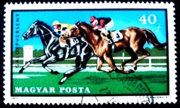 Selo postal da Hungria de 1971 Galloping