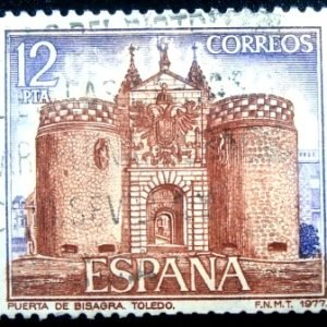 Selo postal da Espanha de 1977 Bisagra Gate