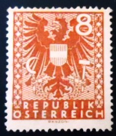 Selo postal da Áustria de 1945 Coat of arms 8 N