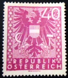 Selo postal da Áustria de 1945 Coat of arms 40 N