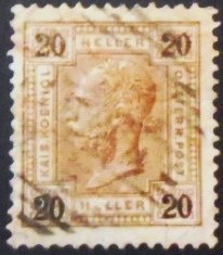 Imagem similar à do selo da Áustria de 1899 Emperor Franz Joseph 20 U sev