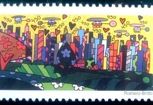 Selo postal do Brasil de 2004 Edifícios