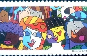 Selo postal do Brasil de 2004 Faces Multiraciais