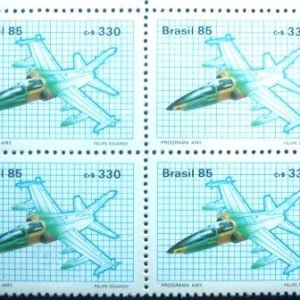 Quadra de selos postais de 1985 Programa AMX Militar