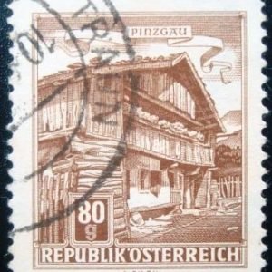 Selo postal da Áustria de 1962 Ancient Farmhouse