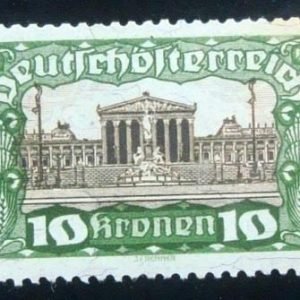 Selo postal da Áustria de 1919 Parliament Building