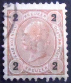 Selo postal da Áustria de 1890 Emperor Franz Joseph 2