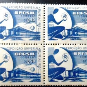Quadra de selos postais de1958 Exposição de Bruxelas