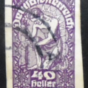 Selo postal da Áustria de 1920 Allegory 40