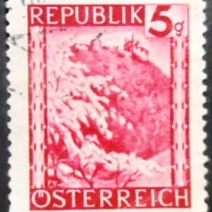 Selo postal da Áustria de 1945 Leopoldsberg
