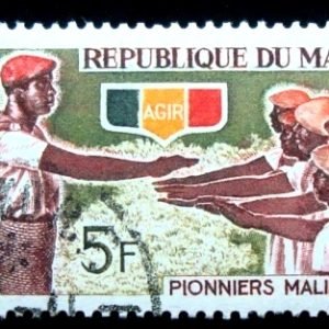 Selo postal do Mali de 1966 Initiation of pioneers