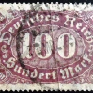 Selos postal da Alemanha Reich de 1923 Mark Numeral 100 U