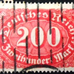 Selos postal da Alemanha Reich de 1923 Mark Numeral 200 U
