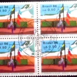 Quadra de selos do Brasil de 1986 Estação Comandante Ferraz