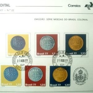 Edital de Lançamento nº22 de 1977 Moedas do Brasil Colonial