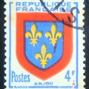 Selo postal da França de 1949 Anjou