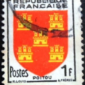 Selo postal da França de 1953 Poitou