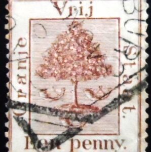 Selo postal do Estado Livre de Orange de 1868 Orange Tree u sev
