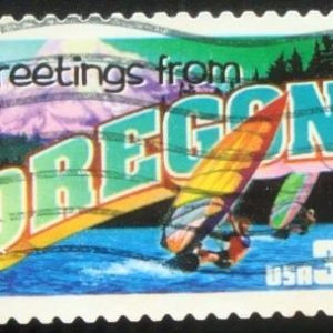 Selo postal dos Estados Unidos de 2002 Greetings from Oregon