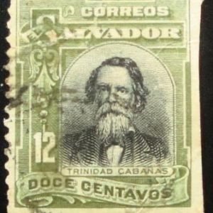Selo postal de El Salvador de 1912 José de la Trinidad Francisco Cabañas Fiallos