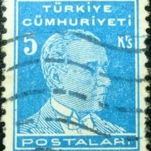 Selo postal da Turquia de 1954 Kemal Ataturk 5