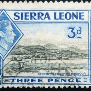 Selo postal de Serra Leoa de 1938 Freetown Harbour 3