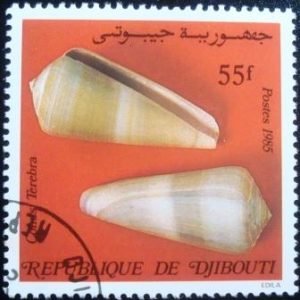 Selo postal de Djibouti 1985 Terebra Cone