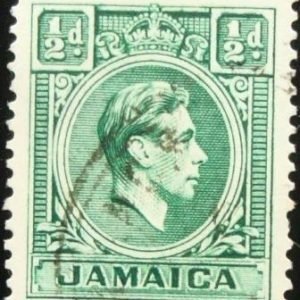 Selo postal da Jamaica de 1938 King George VI ½ U