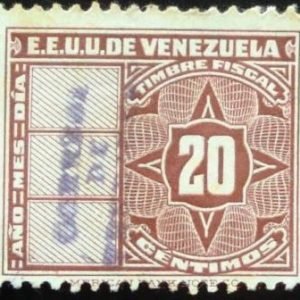 Selo Timbre Fiscal da Venezuela de 1947 20