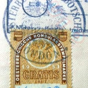 Página de passaporte da Áustria de 1958