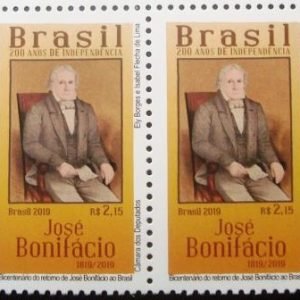 Par de selos postais do Brasil de 2019 Retorno de José Bonifácio ao Brasil