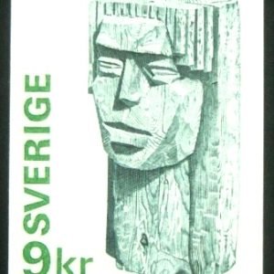 Selo postal da Suécia de 1976 Girl's Head