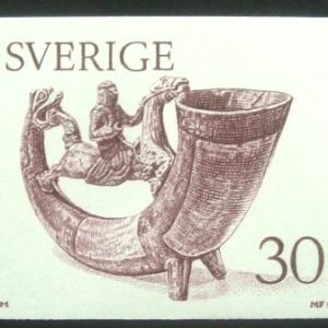 Selo postal da Suécia de 1976 Drinking Horn