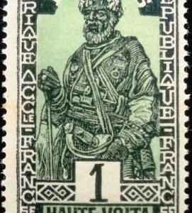 Selo postal do Alto Volta de 1928 Haussa Chief