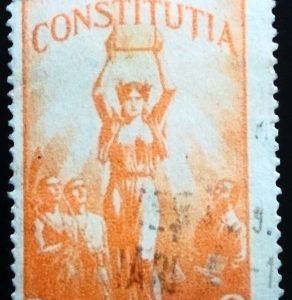 Selo postal da Romênia de 1948 New Constitution 2