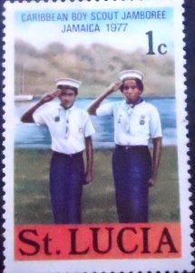 Selo postal de Santa Lúcia de 1977 Sea Scouts