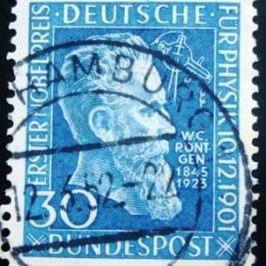 Selo postal da Alemanha de 1951 Wilhelm Conrad Röntgen