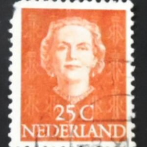Selo postal da Holanda de 1949 Queen Juliana 25 U