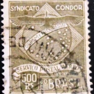 Selo postal do Brasil de 1927 Sindicato Condor K 1 U