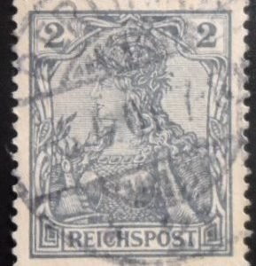 Selo postal da Alemanha Reich de 1902 Germania 2