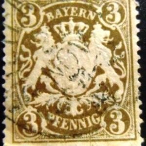 Selo postal da Alemanha Bavária de 1911 Bayern coat of arms Wm4