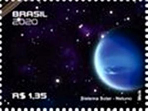 Selo postal do Brasil de 2020 Netuno