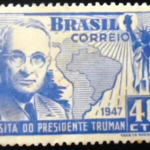 Selo postal do Brasil de 1947 Harry Truman M variante B