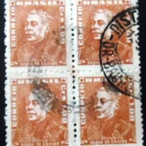 Quadra de selos postais do Brasil de 1954 Duque de Caxias 1 U QD