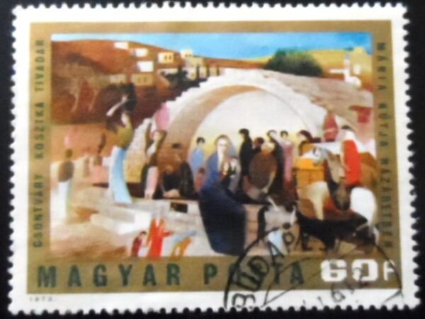 Selo postal da Hungria de 1973 Mary's Well, Nazareth U