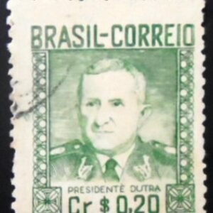 Selo postal do Brasil de 1947 Gaspar Dutra 20 U A