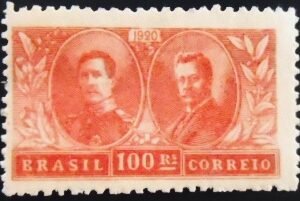 Selo postal do Brasil de 1920 Visita Rei Alberto M