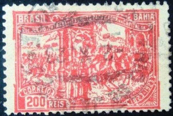 Imagem similar à do selo postal do Brasil de 1923 Exército Pacificador U